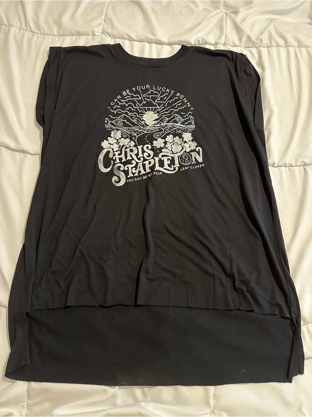 Chris Stapleton Black Tee with White Graphic